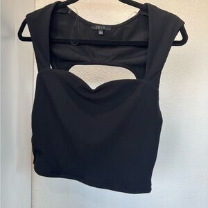 Iris Black Cutout Tank Top